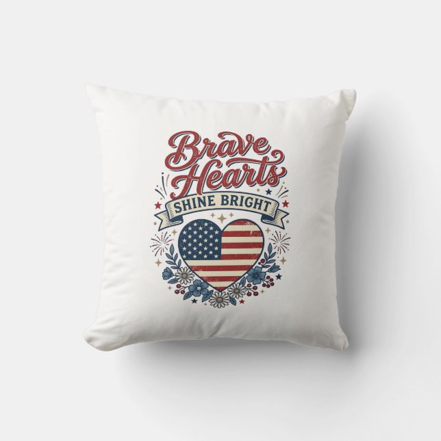 Coussin Conception de chemise florale vintage patriotique  (Recto)