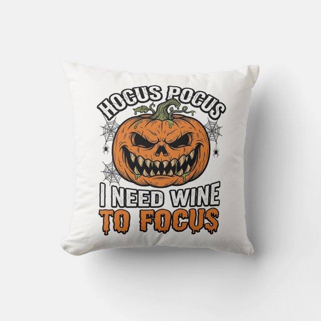 Coussin Conception de chemise Halloween Citrouille de vin  (Recto)