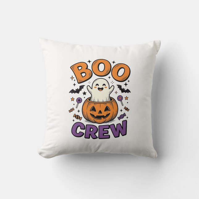 Coussin Conception de chemise Halloween Citrouille Fantôme (Recto)