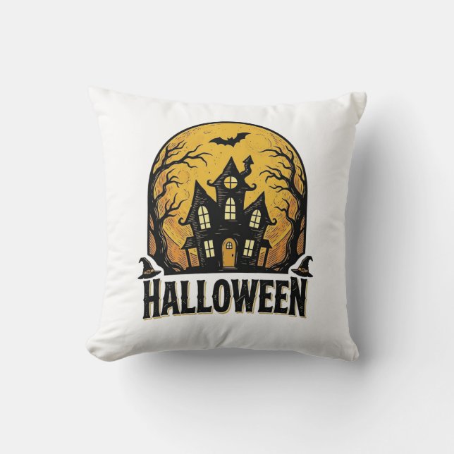 Coussin Conception de chemise Halloween Maison Hantée Vint (Recto)