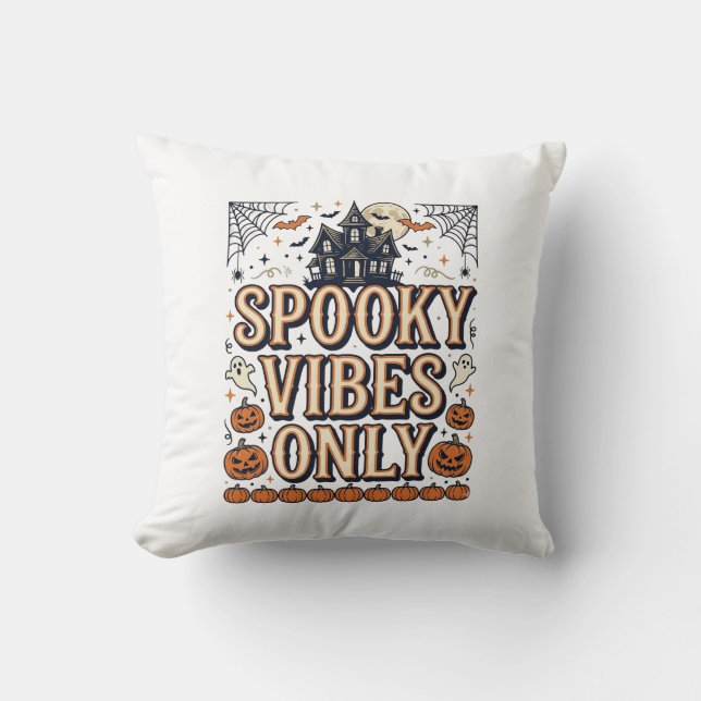 Coussin Conception de chemise Halloween vintage Spooky Vib (Recto)