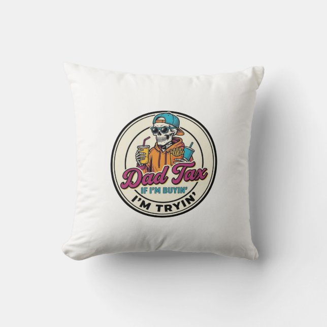 Coussin Conception de chemise humour fast-food squelette t (Recto)