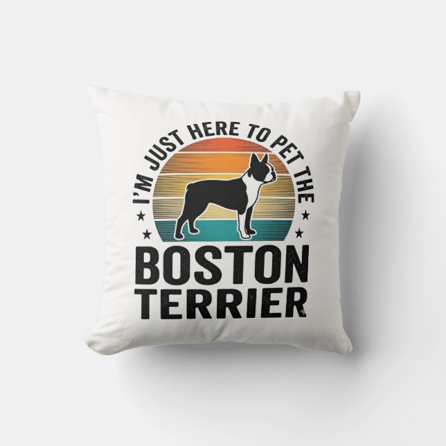 Coussin Conception de chemise pour amateur de chien Boston (Recto)