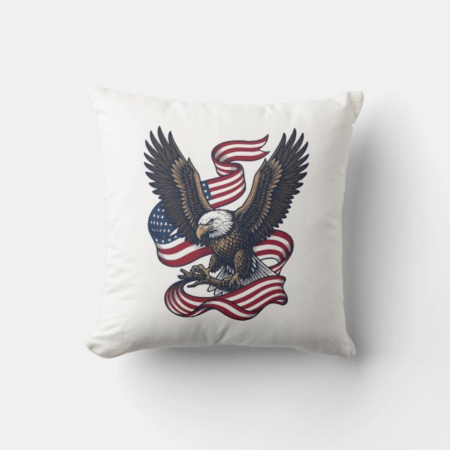 Coussin Conception de chemise vectorielle aigle patriotiqu (Recto)