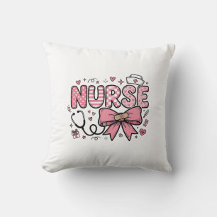 Coussin Conception de chemise vectorielle Cute Nurse Bow H