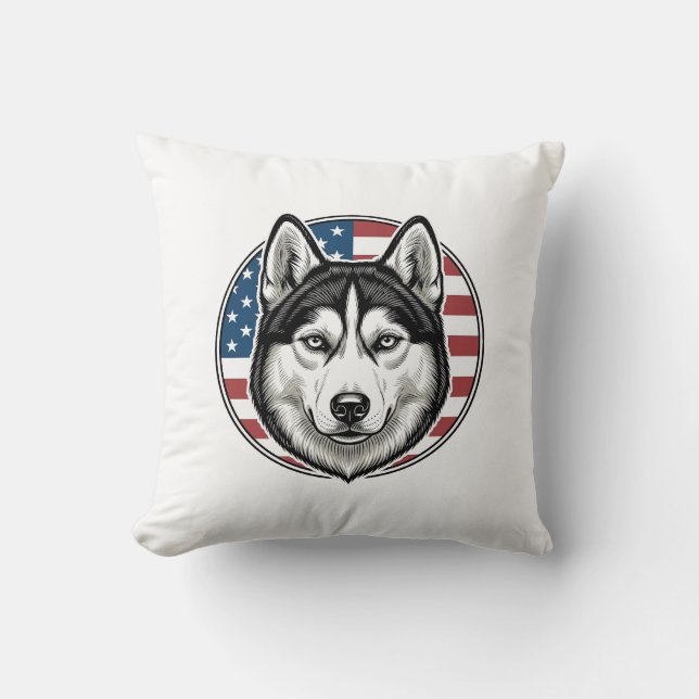Coussin Conception de chemise vectorielle de chien patriot (Recto)