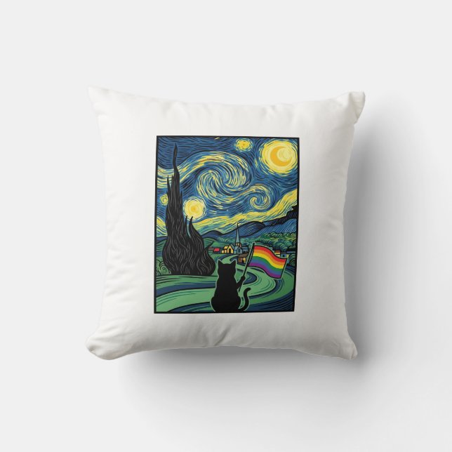 Coussin Conception de chemise vectorielle de paysage noctu (Recto)