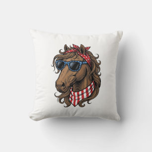 Coussin Conception de chemise vectorielle de tête de cheva