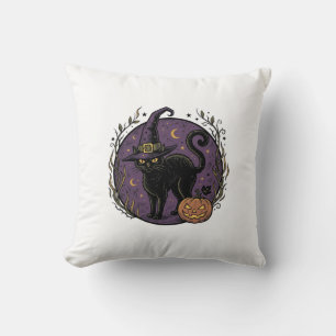 Coussin Conception de chemise vectorielle Halloween Chat S