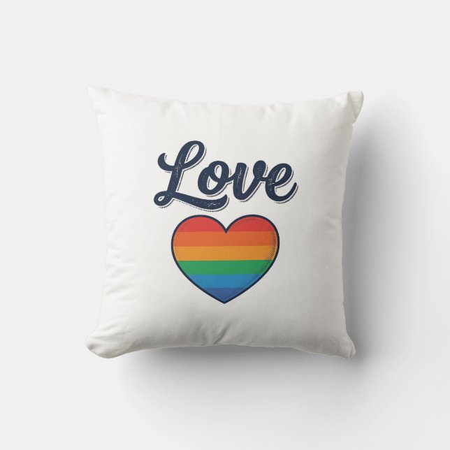 Coussin Conception de chemise vectorielle Love Rainbow Hea (Recto)