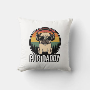 Coussin Conception de chemise vectorielle pour chien Pug D