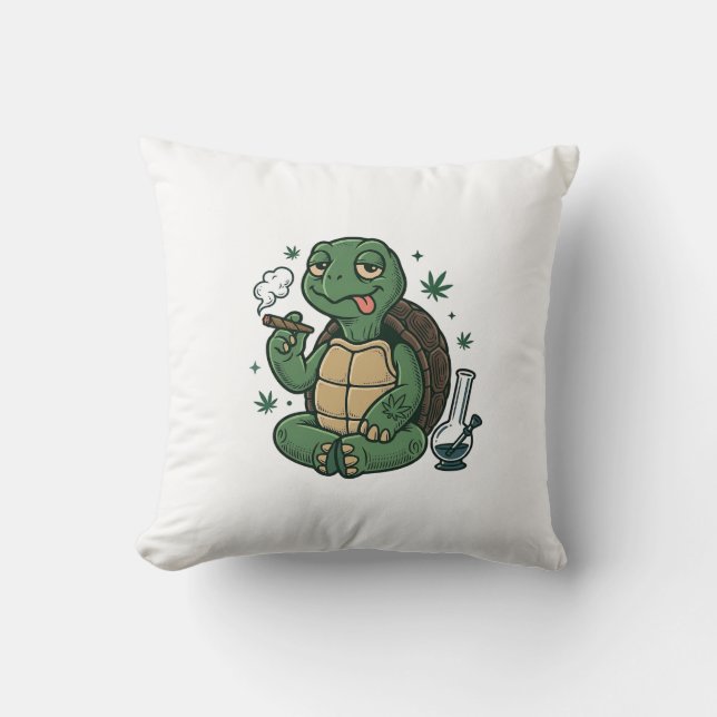 Coussin Conception de chemise vectorielle tortue stoner vi (Recto)