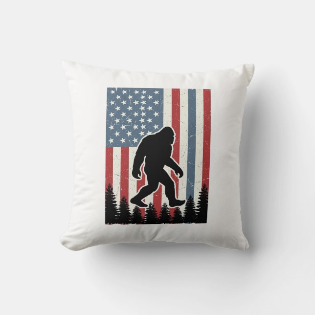 Coussin Conception de chemise vectorielle vintage Bigfoot  (Recto)