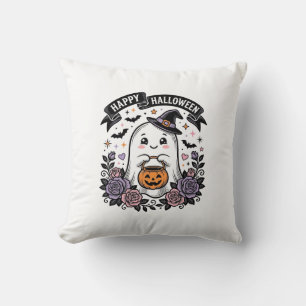 Coussin Conception de chemise vintage Citrouille Fantôme H