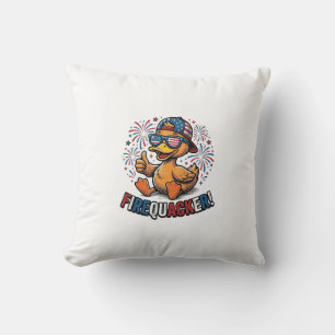 Coussin Conception de chemise vintage de canard patriotiqu