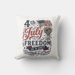 Coussin Conception de chemise vintage de gratitude de libe