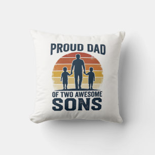 Coussin Conception de chemise vintage de papa fier de deux