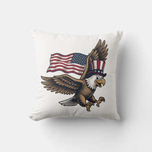 Coussin Conception de chemise vintage drapeau aigle patrio