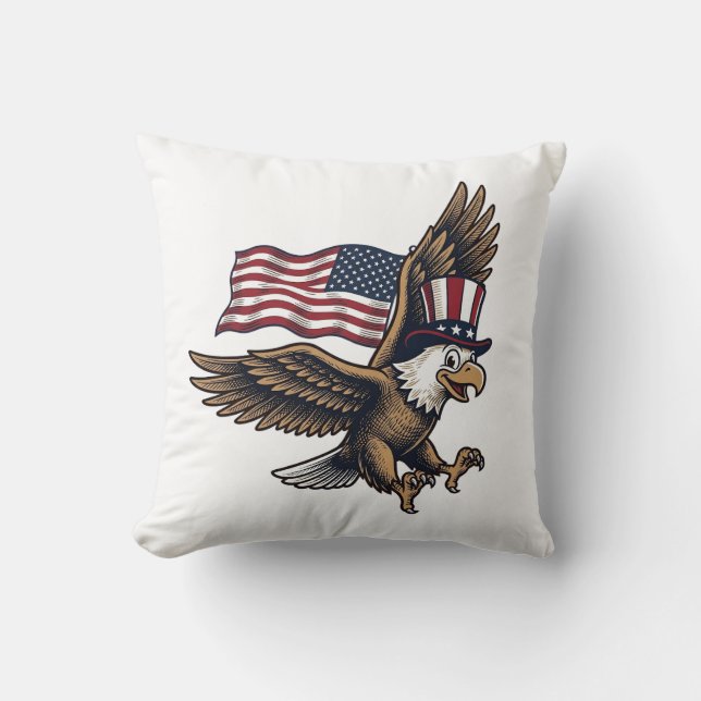 Coussin Conception de chemise vintage drapeau aigle patrio (Recto)