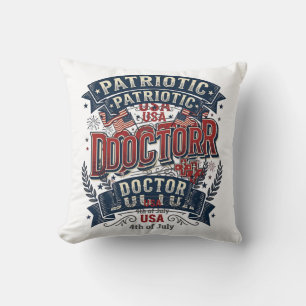 Coussin Conception de chemise vintage du 4 juillet pour mé