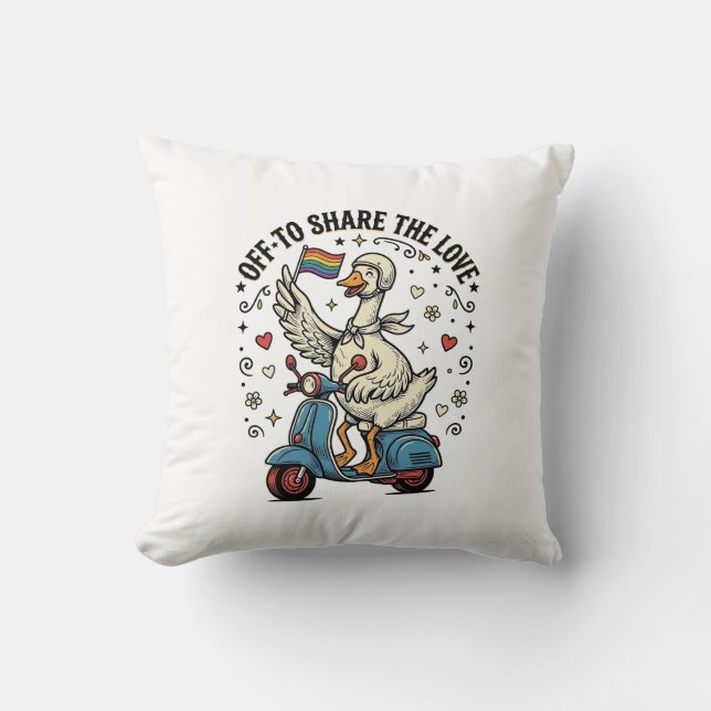 Coussin Conception de chemise vintage Funny Goose Scooter  (Recto)