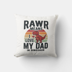 Coussin Conception de chemise vintage Papa dinosaure drôle