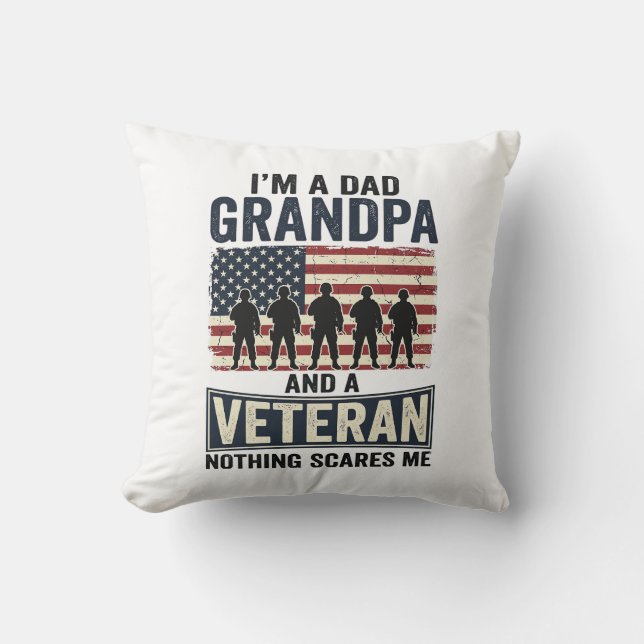 Coussin Conception de chemise vintage patriotique vétéran  (Recto)