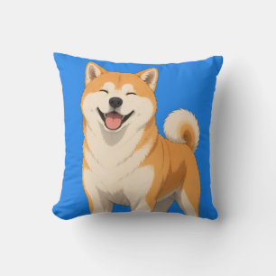 Coussin Conception de chien Akita heureux