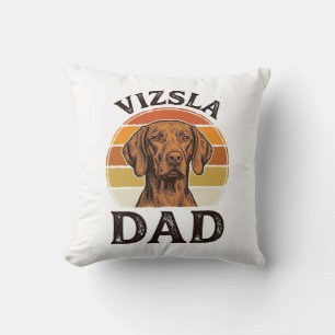 Coussin Conception de chien de gravure vintage Vizsla Papa