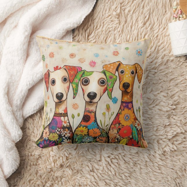 Coussin Conception de chien mignonne et colorée (Couverture)