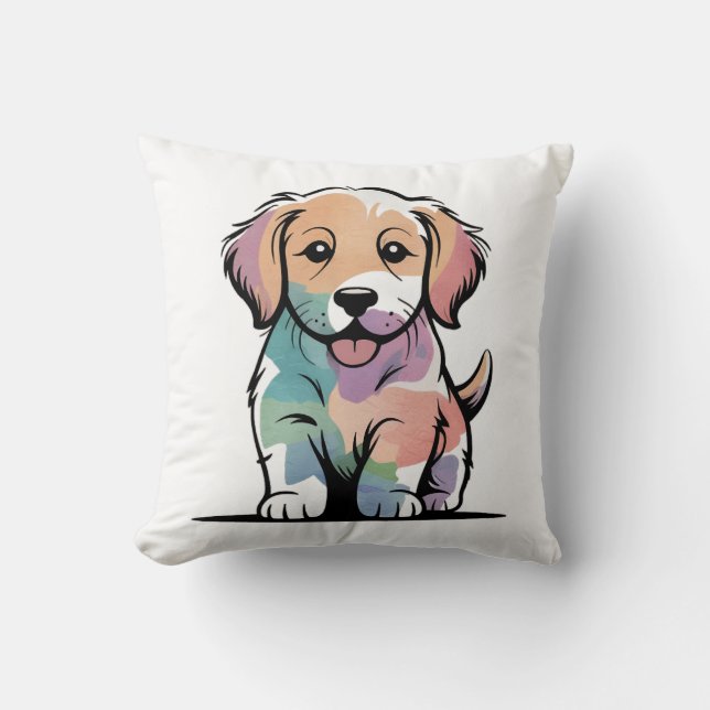 Coussin Conception de chiot mignon (Recto)