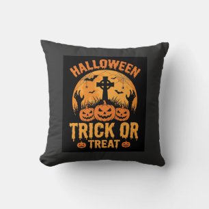 Coussin Conception de cimetière de citrouille pour la fête