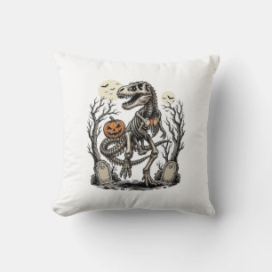 Coussin Conception de cimetière d'Halloween de dinosaure d