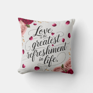 Coussin Conception de citation florale Rose Élégante