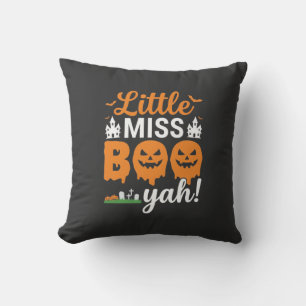 Coussin Conception de citrouille Halloween Little Miss Boo