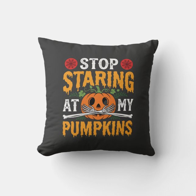 Coussin Conception de citrouilles Ne me regarde pas (2) (Recto)
