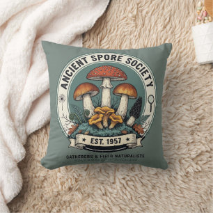 Coussin Conception de club de mycologie et de cueillette d