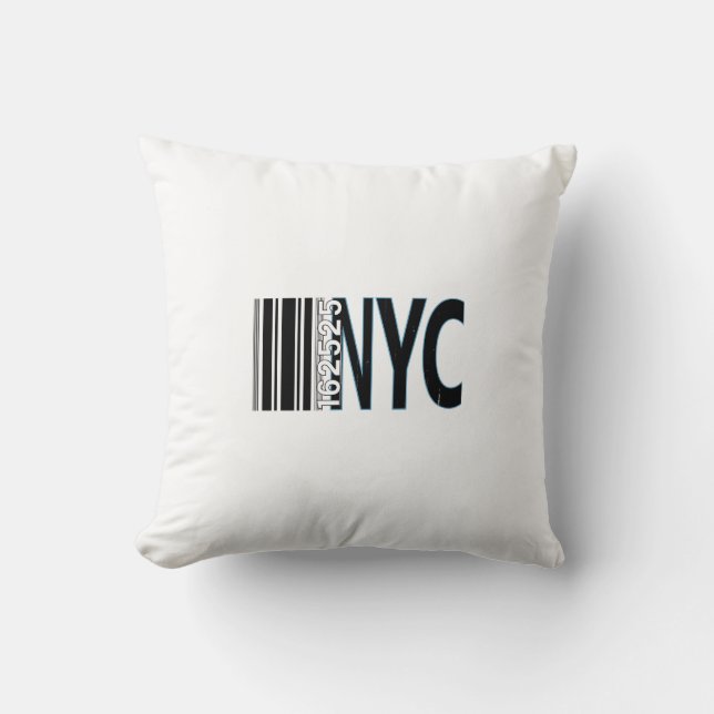 Coussin Conception de code à barres New York City 1625 (Recto)