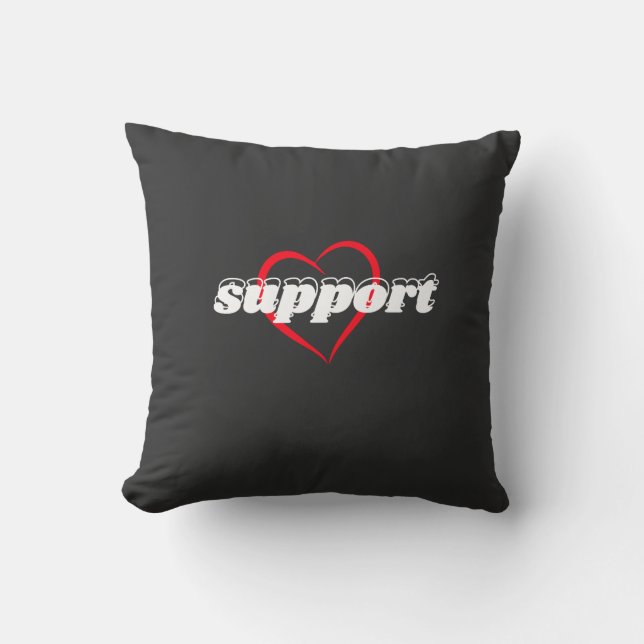 Coussin Conception de cœur de soutien – Symbole d'amour ro (Recto)
