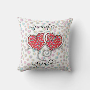Coussin Conception de cœurs entrelacés pour la Saint-Valen