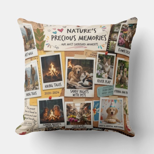 Coussin Conception de collage de mémoire Nature & Animaux  (Recto)