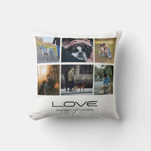 Coussin Conception de collage de portrait de famille de ch