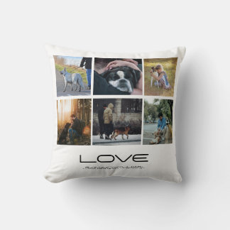 Coussin Conception de collage de portrait de famille de ch