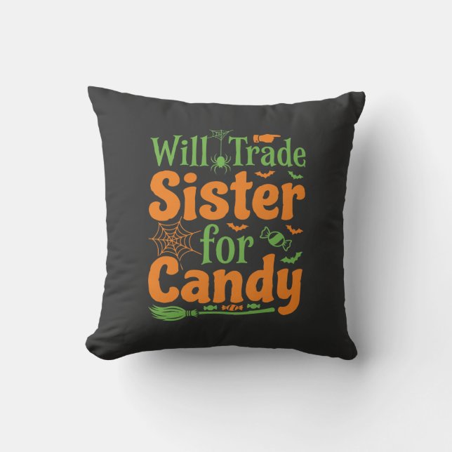 Coussin Conception de commerce de bonbons de sœur d'Hallow (Recto)