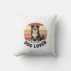 Coussin Conception de coucher de soleil de chien mignon gr