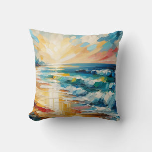 Coussin Conception de coucher de soleil de plage d'art mod