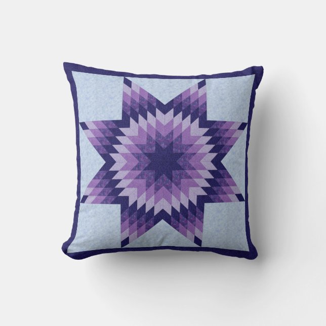 Coussin Conception de courtepointe Blue Lone Star (Recto)