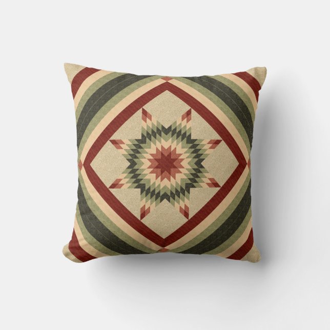 Coussin Conception de courtepointe Lone Star vert chasseur (Recto)