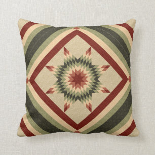 Coussin Conception de courtepointe Lone Star vert chasseur