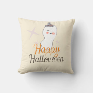 Coussin Conception de dessin animé de fantôme rétro Hallow